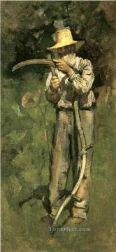 Theodore Robinson Painting - Man with Scythe Theodore Robinson